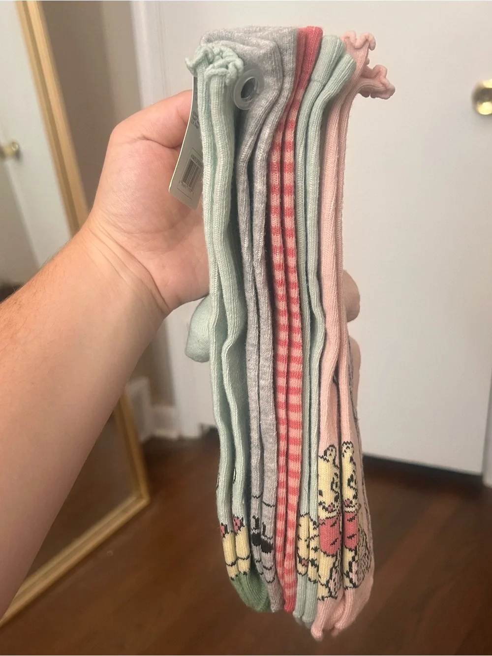 Pack of 5 Disney Winnie the Pooh Socks with Ruffle Cuff and Printed Design